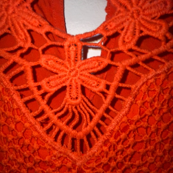 Topshop Boho orange crochet dress - Picture 3 of 6